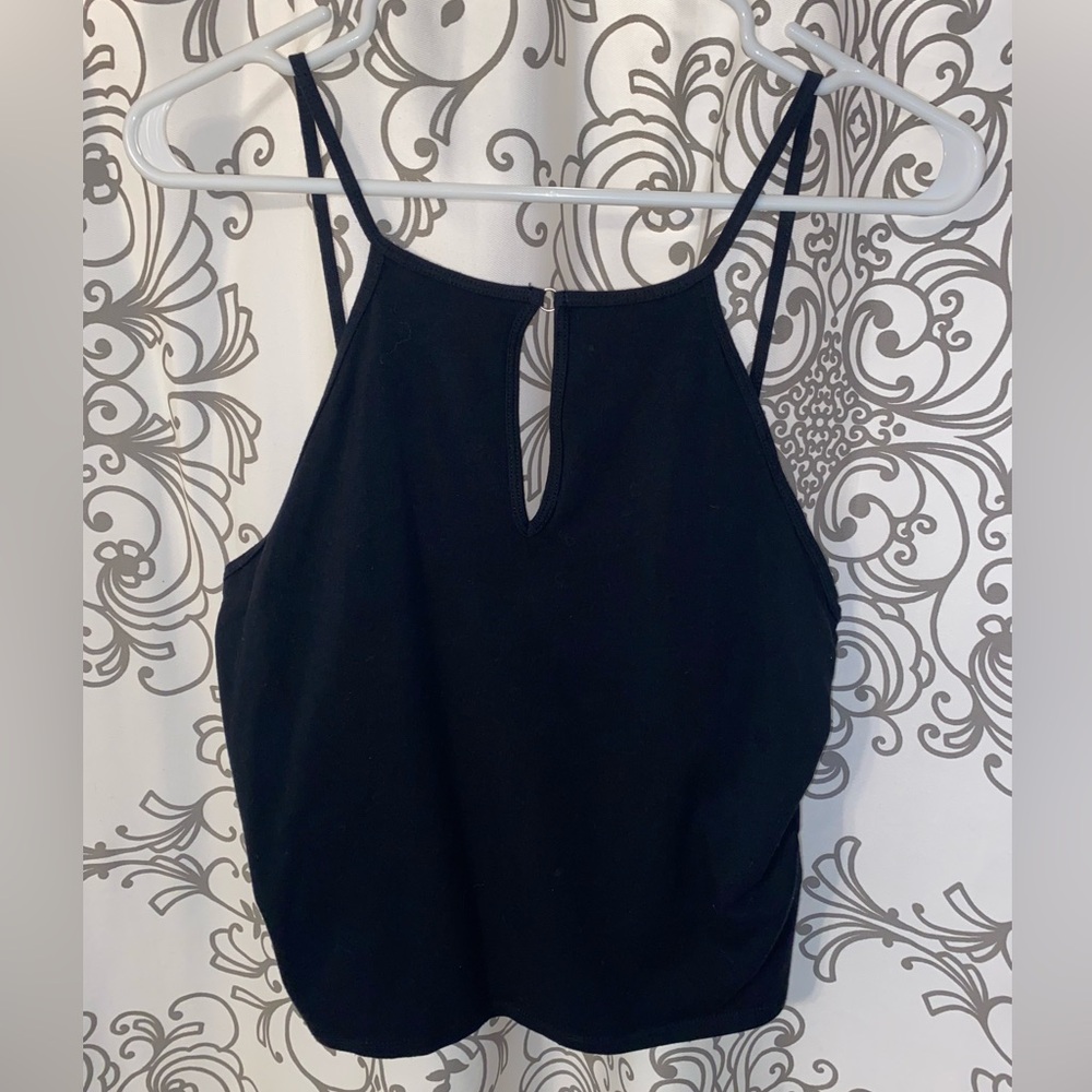 American Eagle Black strappy cut out tank top